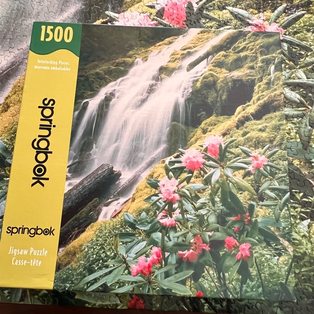 Springbok Hallmark 1500 Piece Jigsaw Puzzle Peaceful Waterfall Complete